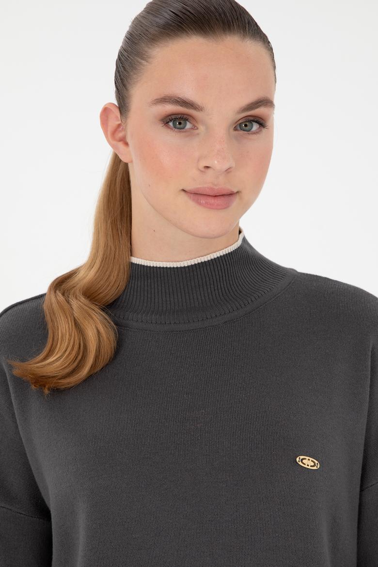 Kadın Antrasit Balıkçı Yaka Kazak - 50297069030