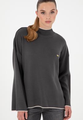 Kadın Antrasit Balıkçı Yaka Kazak - 50297069030