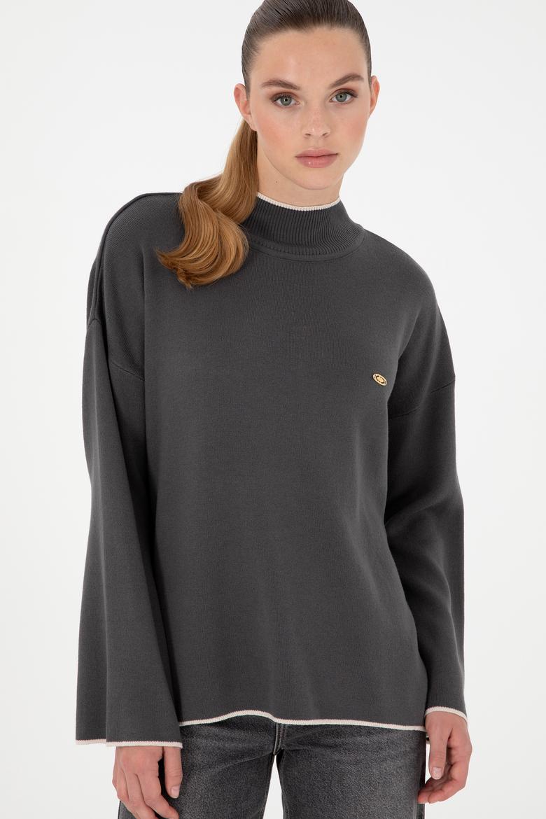 Kadın Antrasit Balıkçı Yaka Kazak - 50297069030