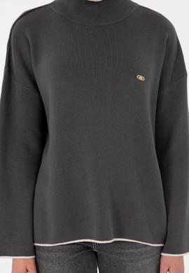 Kadın Antrasit Balıkçı Yaka Kazak - 50297069030