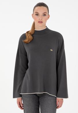 Kadın Antrasit Balıkçı Yaka Kazak - 50297069030