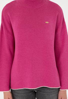 Kadın Fuşya  Balıkçı Yaka Kazak - 50297069036