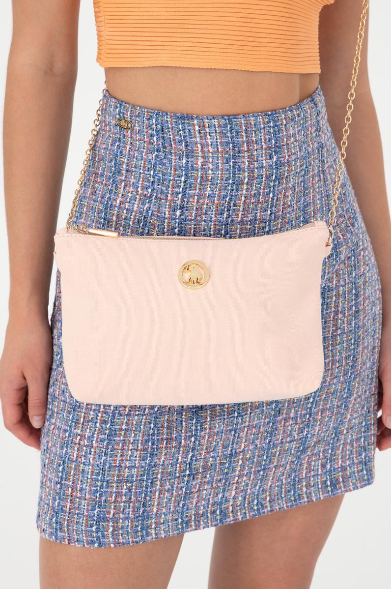 Kadın Somon Çıkarılabilir Askılı Kanvas El Çantası