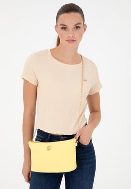 Kadın Sarı Çıkarılabilir Askılı Kanvas El Çantası - 50293661008