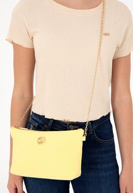 Kadın Sarı Çıkarılabilir Askılı Kanvas El Çantası - 50293661008