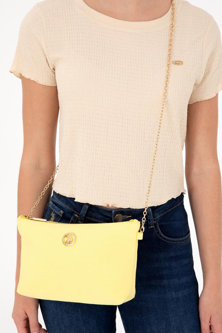 Kadın Sarı Çıkarılabilir Askılı Kanvas El Çantası - 50293661008