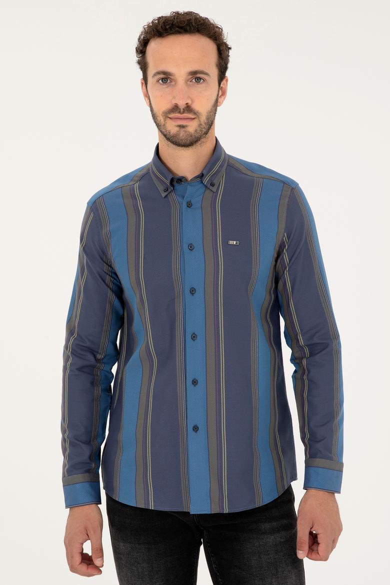 Erkek Lacivert Uzun Kollu Gömlek - 50272710015