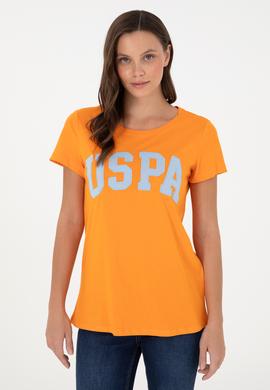 Kadın Turuncu Bisiklet Yaka Basic Tişört - 50280036015