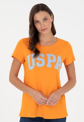 Kadın Turuncu Bisiklet Yaka Basic Tişört - 50280036015