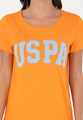 Kadın Turuncu Bisiklet Yaka Basic Tişört - 50280036015