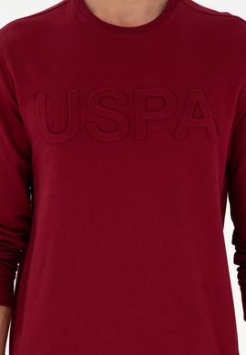 Erkek Regular Fit Bisiklet Yaka Bordo Basic Sweatshirt - 50289058047