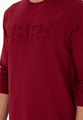 Erkek Regular Fit Bisiklet Yaka Bordo Basic Sweatshirt - 50289058047