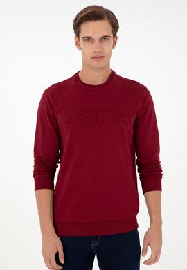 Erkek Regular Fit Bisiklet Yaka Bordo Basic Sweatshirt - 50289058047