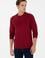 Erkek Regular Fit Bisiklet Yaka Bordo Basic Sweatshirt