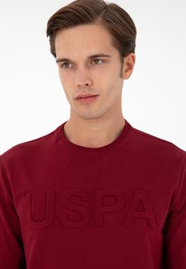 Erkek Regular Fit Bisiklet Yaka Bordo Basic Sweatshirt - 50289058047