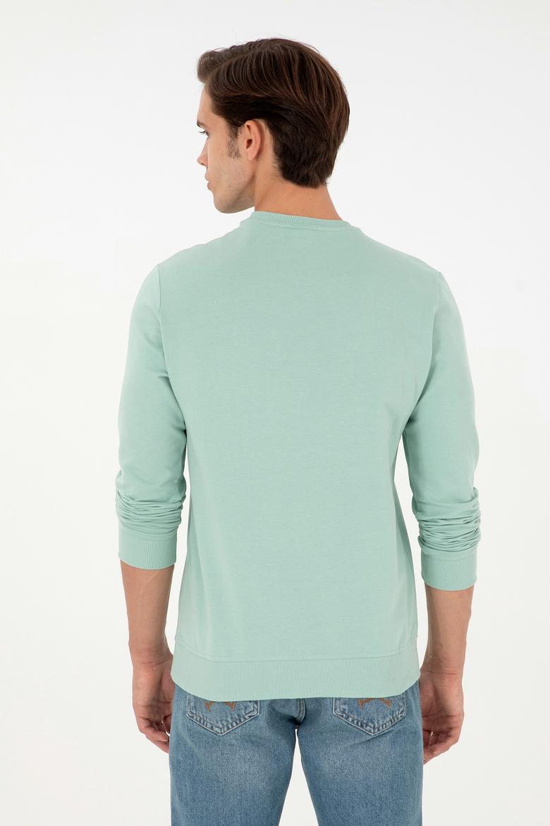 Erkek Su Yeşili Basic Sweatshirt - 50289058226