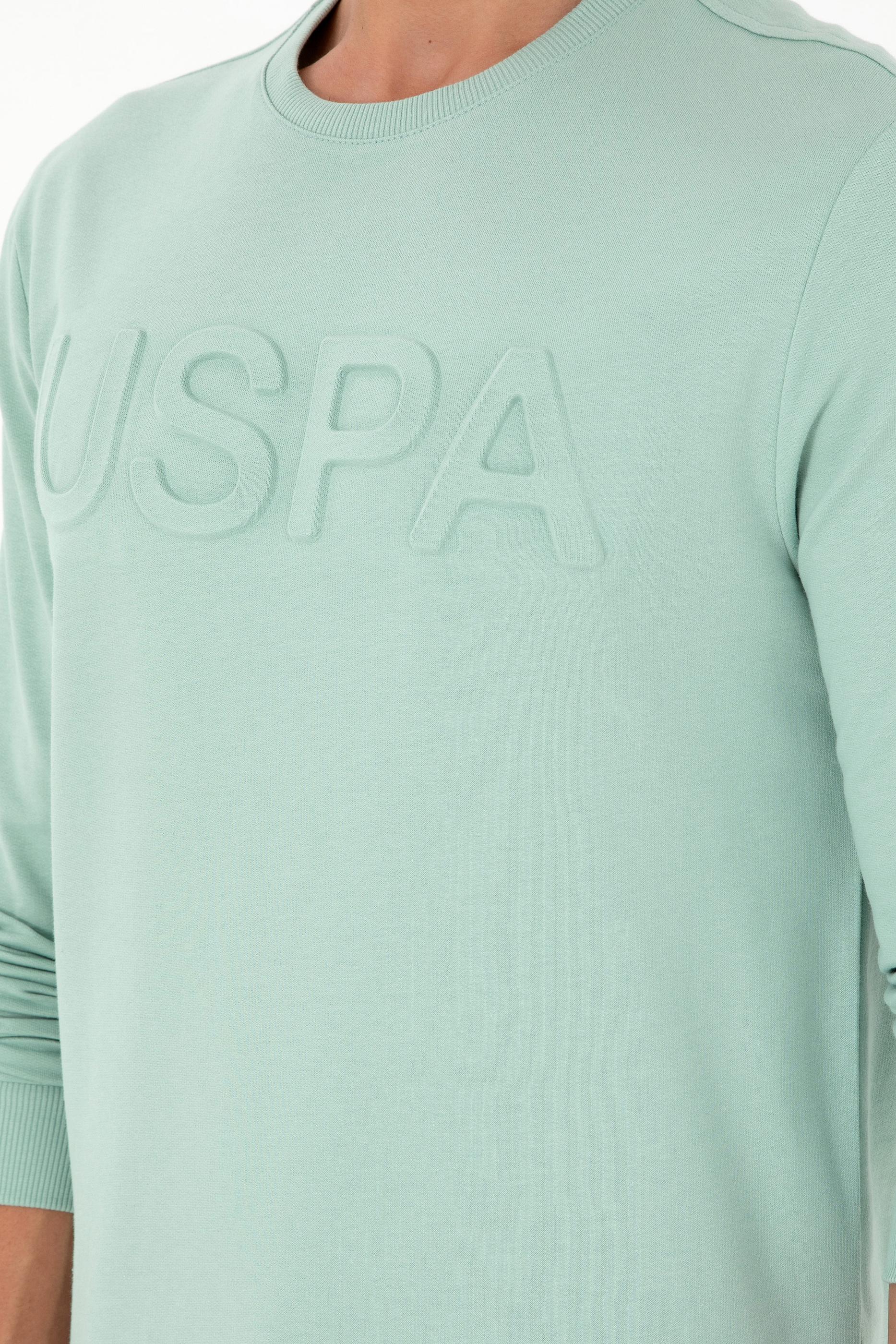 Erkek Su Yeşili Basic Sweatshirt