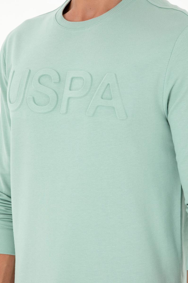 Erkek Su Yeşili Basic Sweatshirt