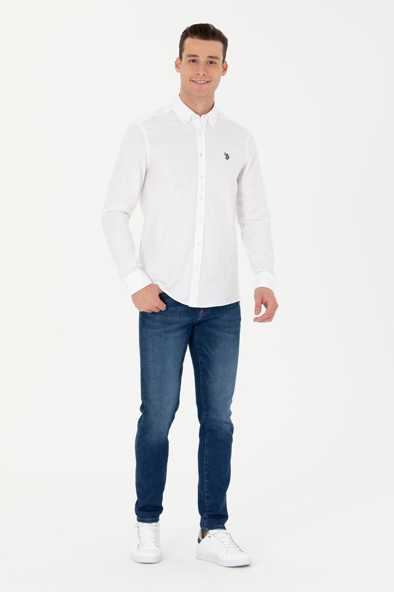 Erkek Beyaz Uzun Kollu Basic Gömlek - 50263025012