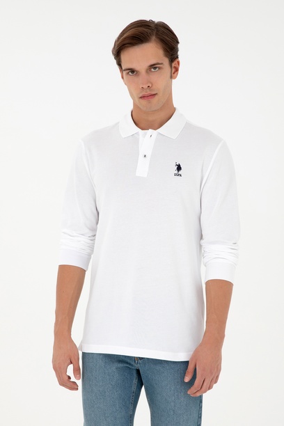 Erkek Beyaz Basic Sweatshirt