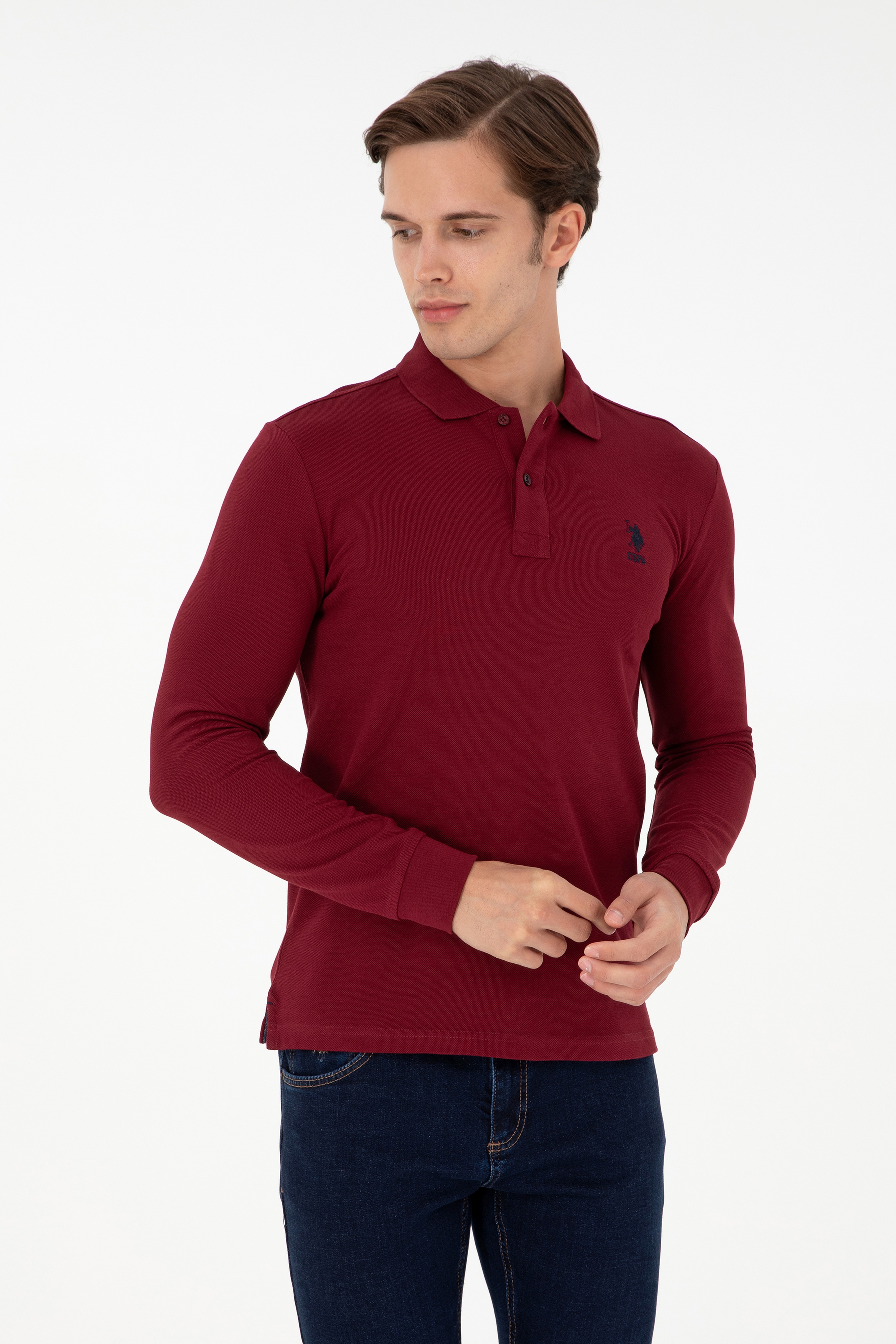 Erkek Bordo Basic Sweatshirt