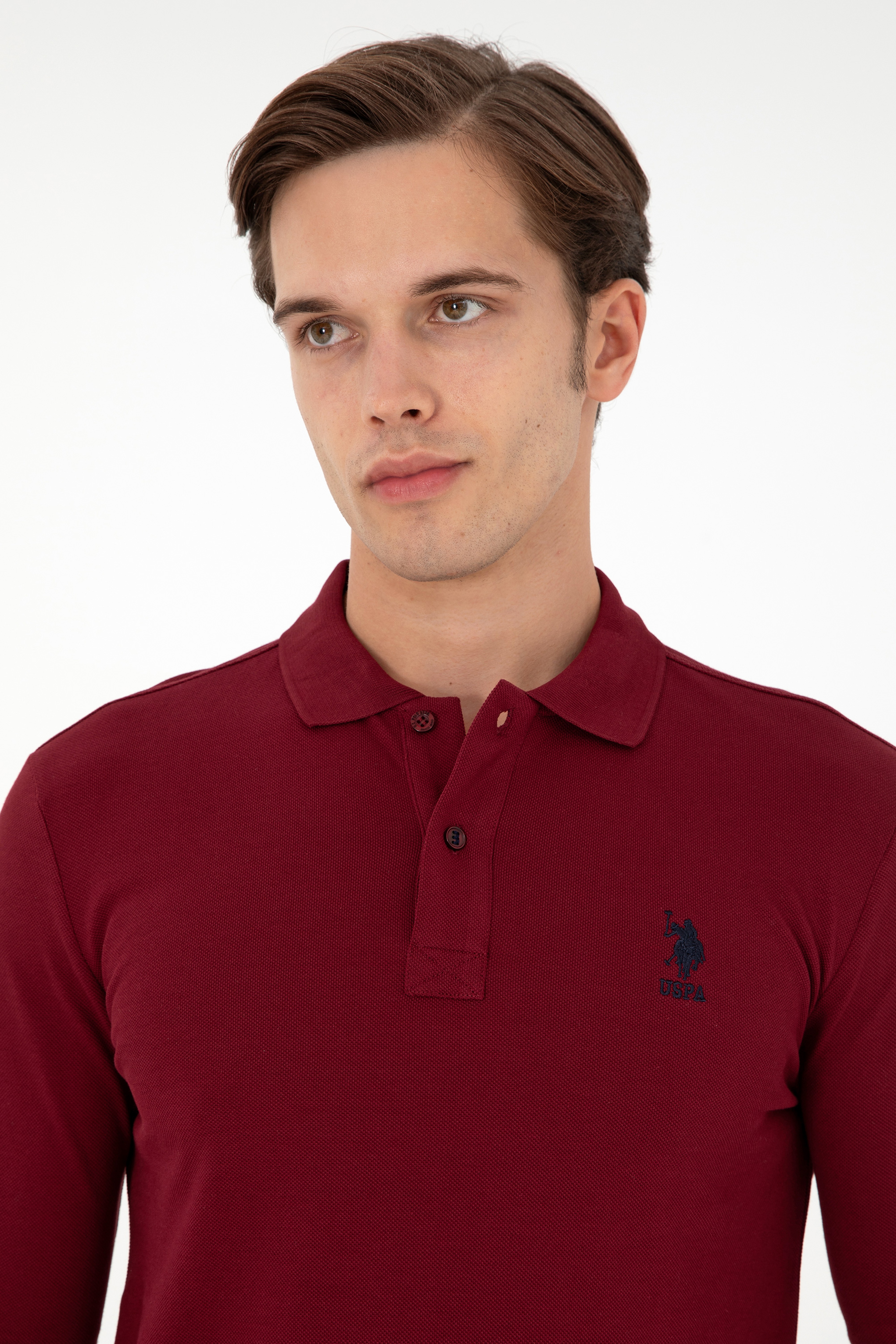 Erkek Bordo Basic Sweatshirt - Image 2