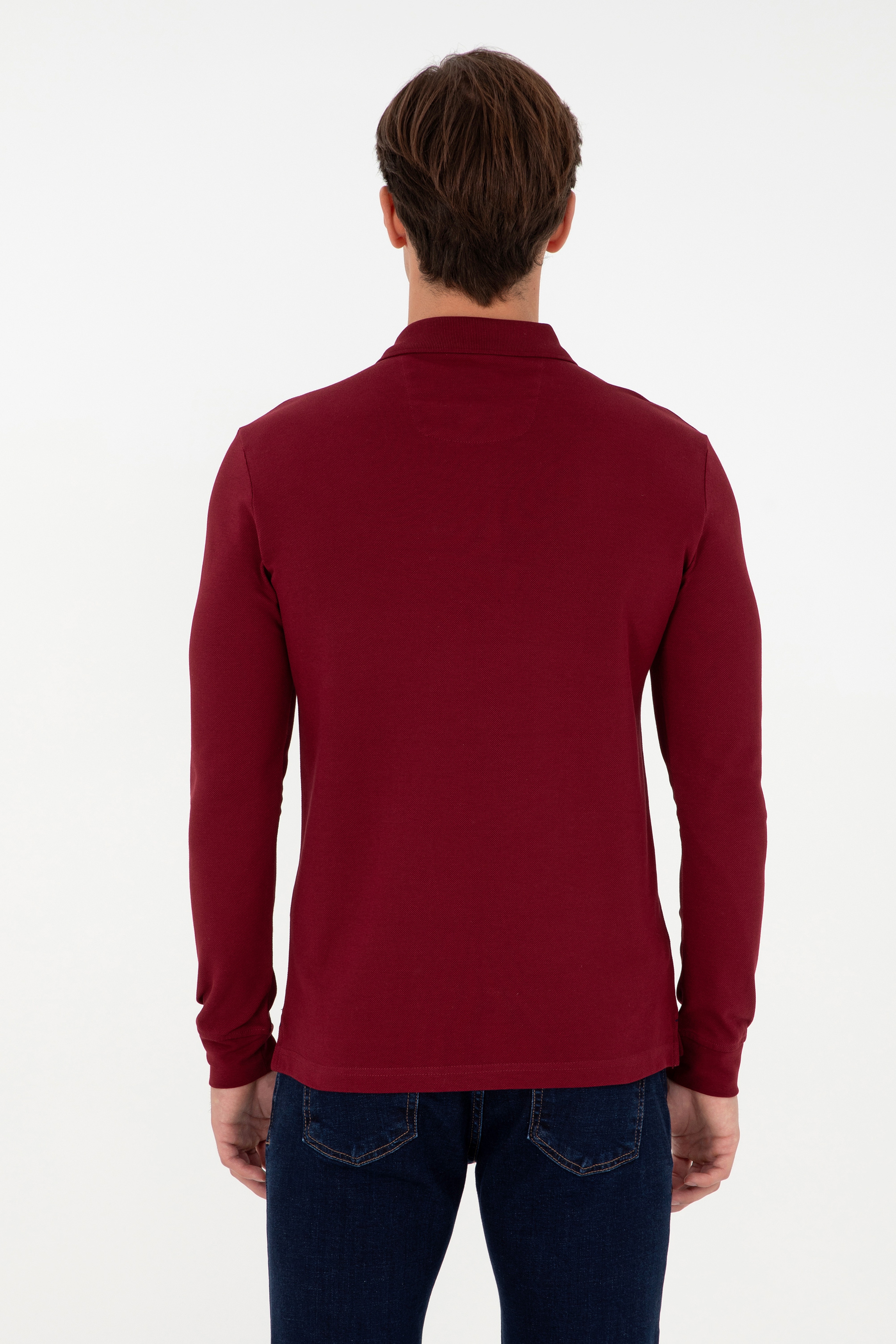 Erkek Bordo Basic Sweatshirt