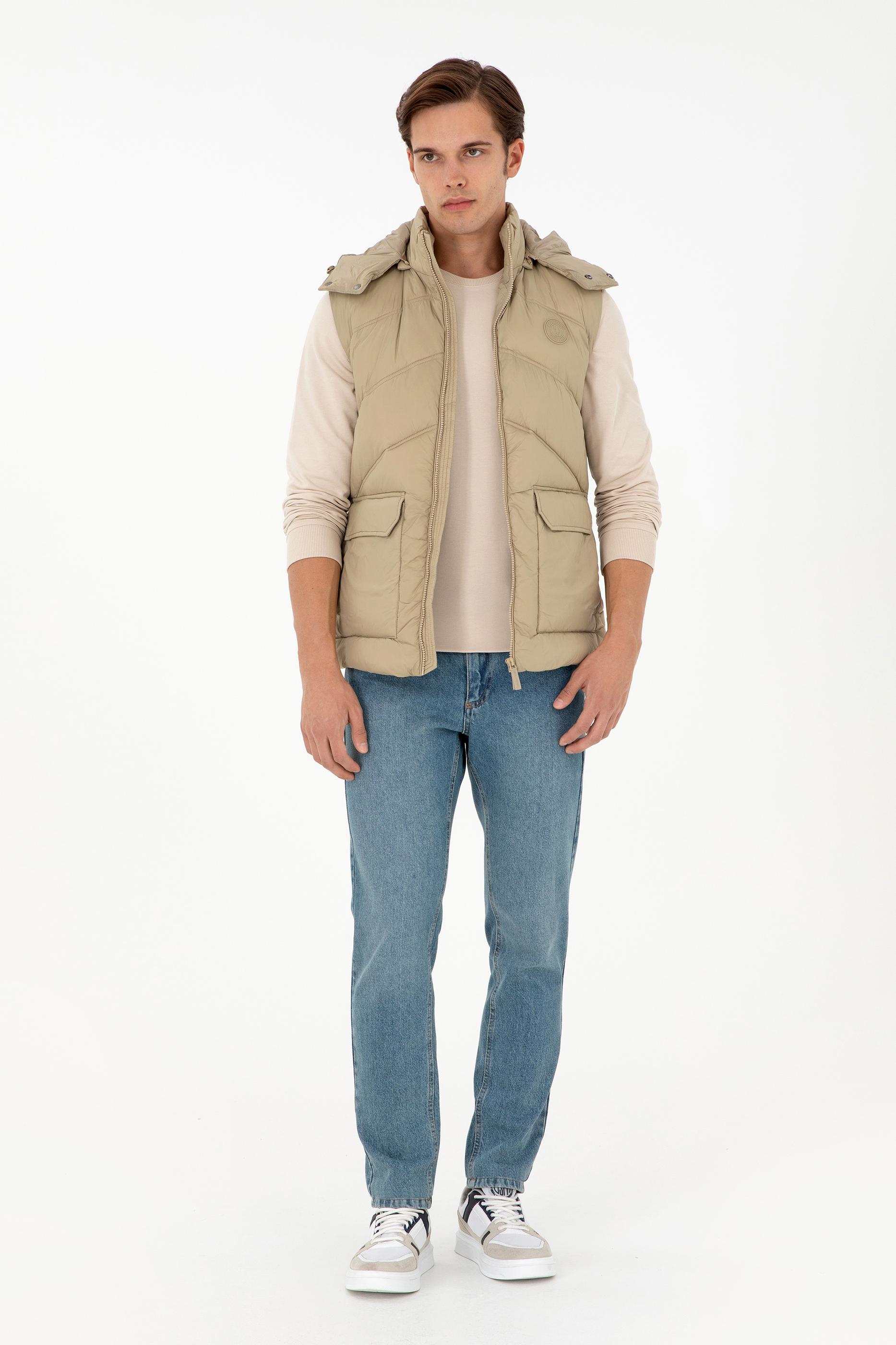 Erkek Açık Haki Yelek