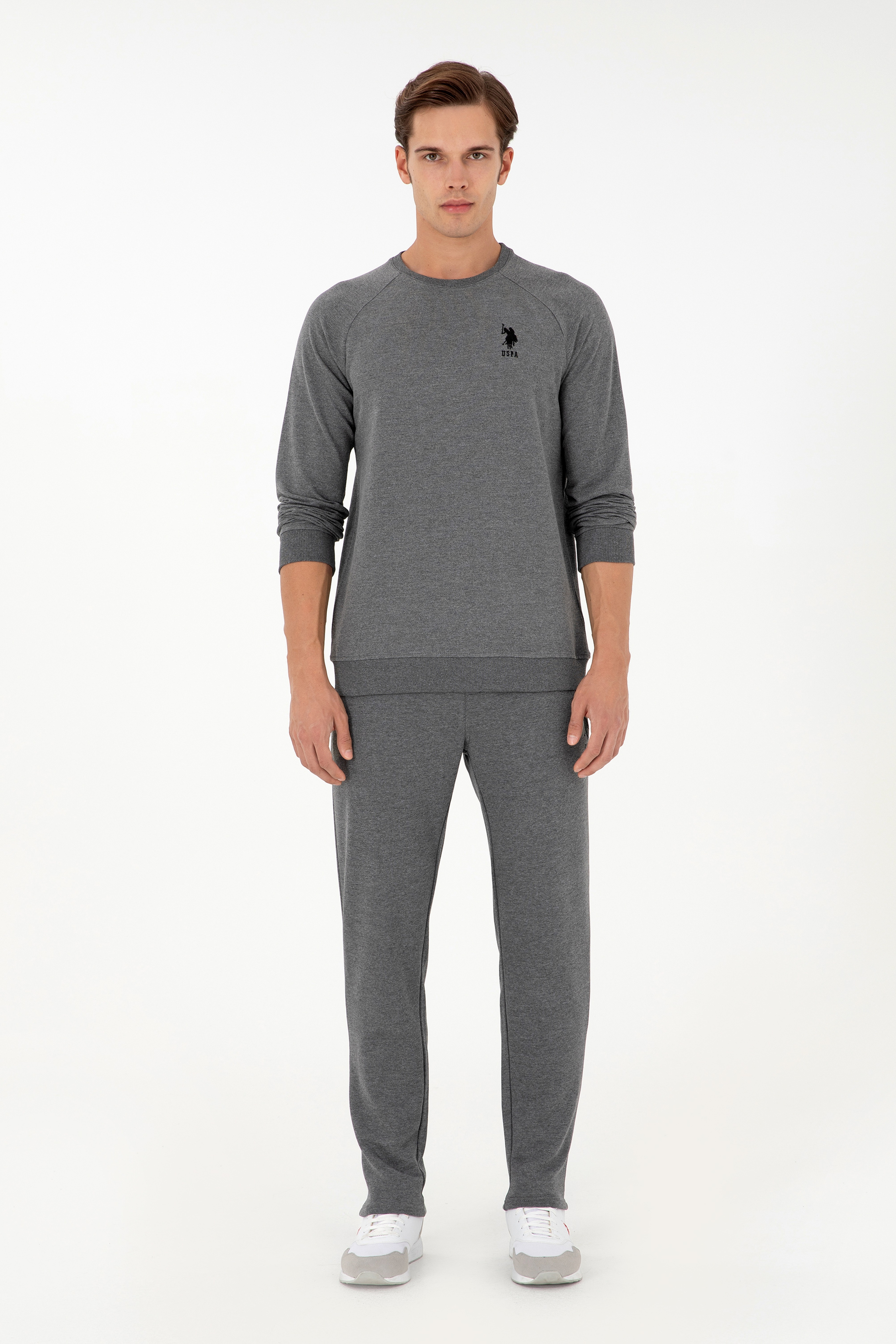 Erkek Antrasit Melanj Basic Sweatshirt - Image 4