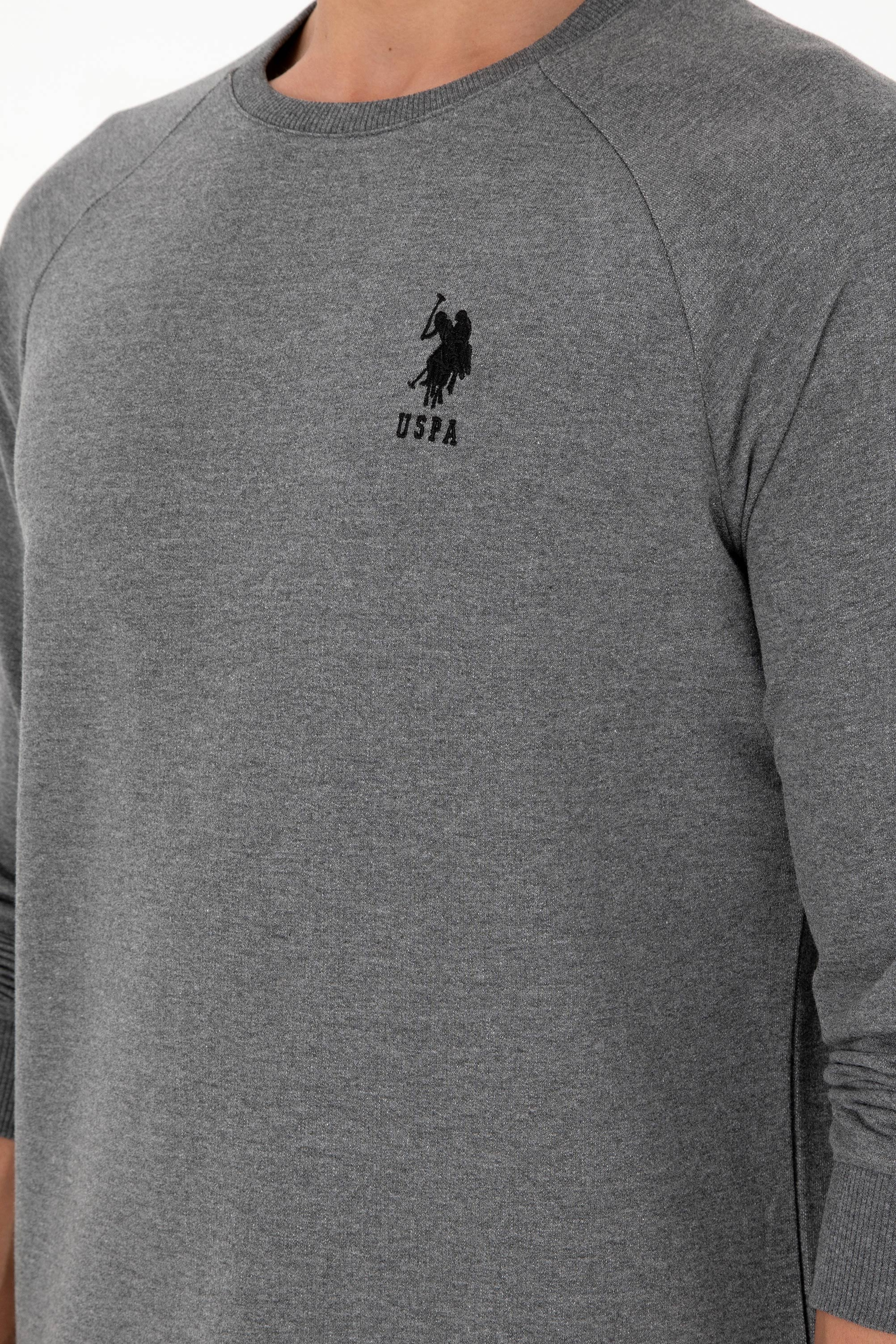 Erkek Antrasit Melanj Basic Sweatshirt - Image 7