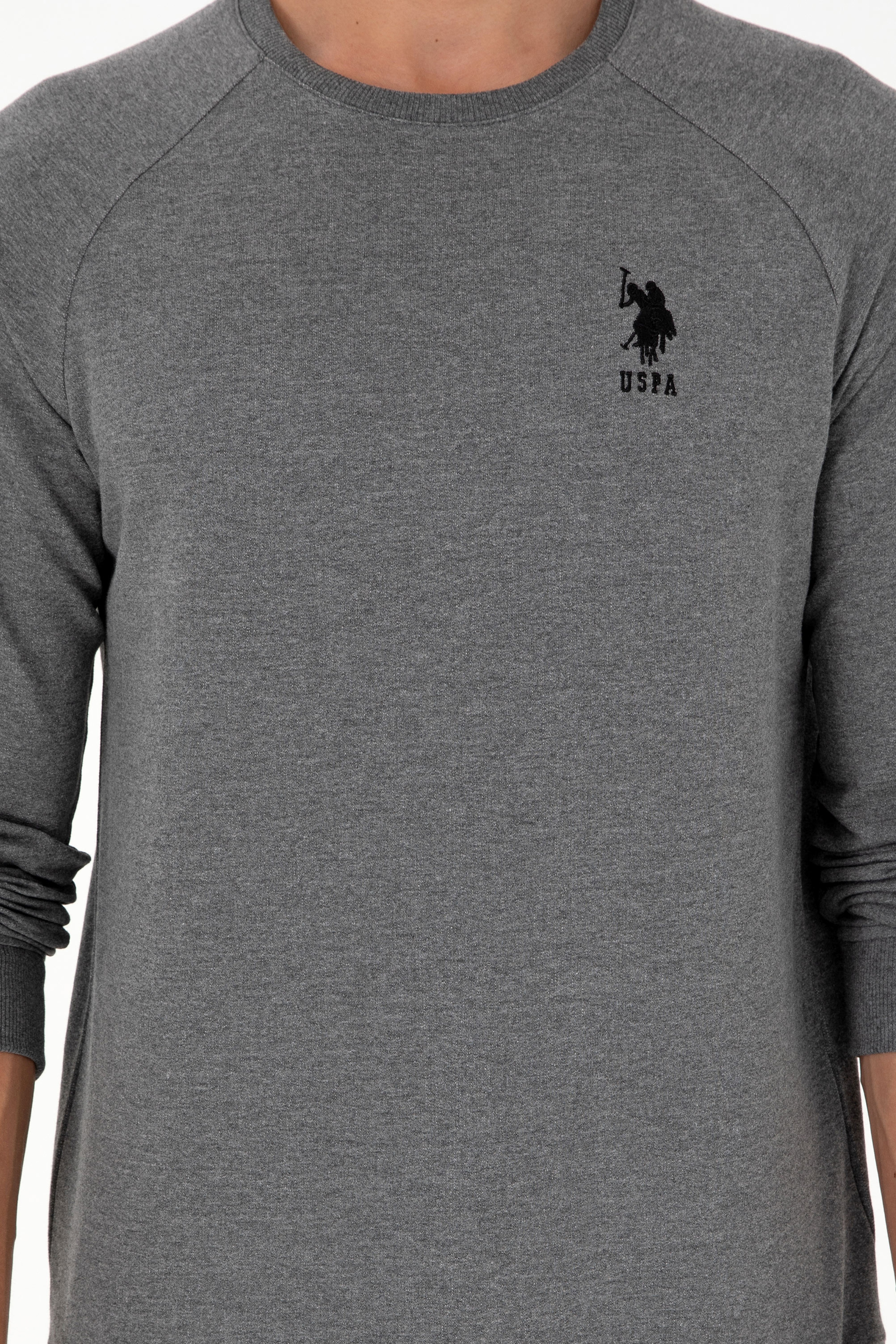 Erkek Antrasit Melanj Basic Sweatshirt - Image 6