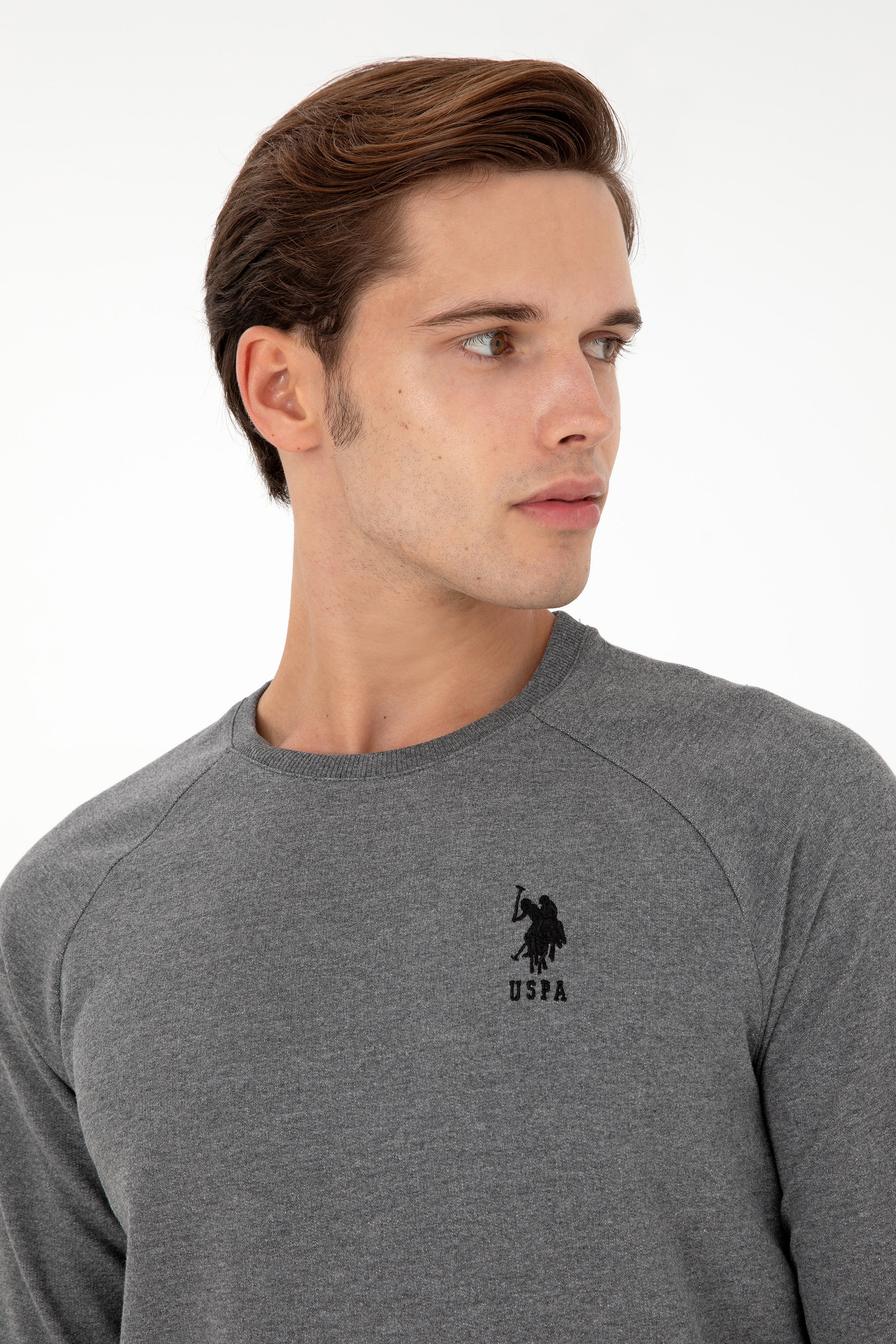 Erkek Antrasit Melanj Basic Sweatshirt - Image 2