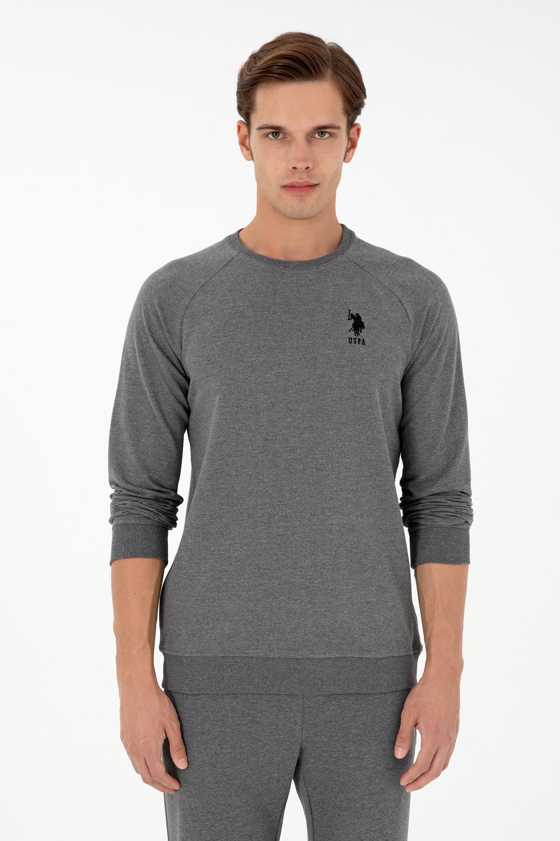 Erkek Antrasit Melanj Basic Sweatshirt