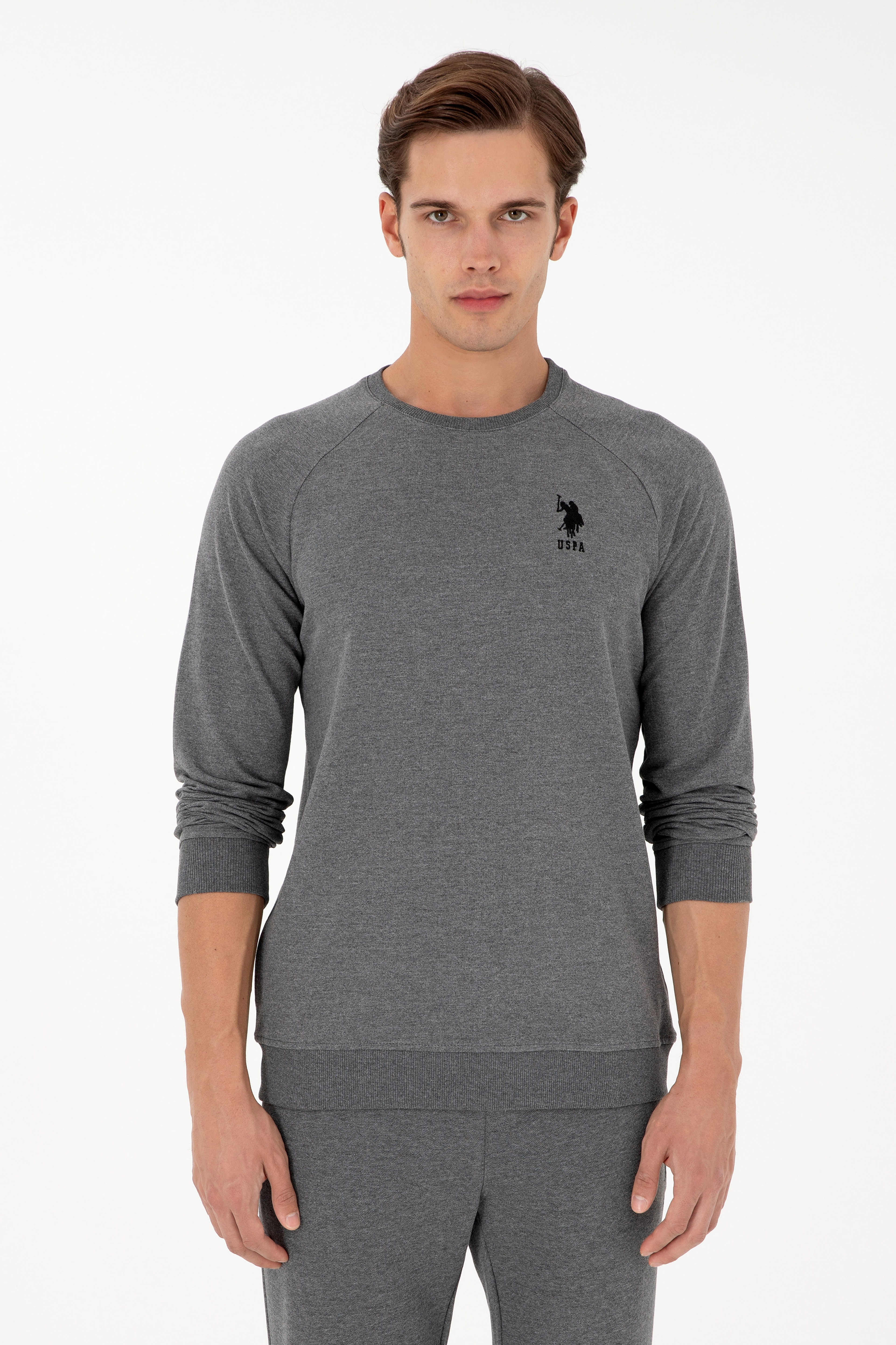 Erkek Antrasit Melanj Basic Sweatshirt - Image 1