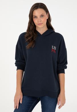 Kadın Lacivert Kapüşonlu Sweatshirt - 50291265021