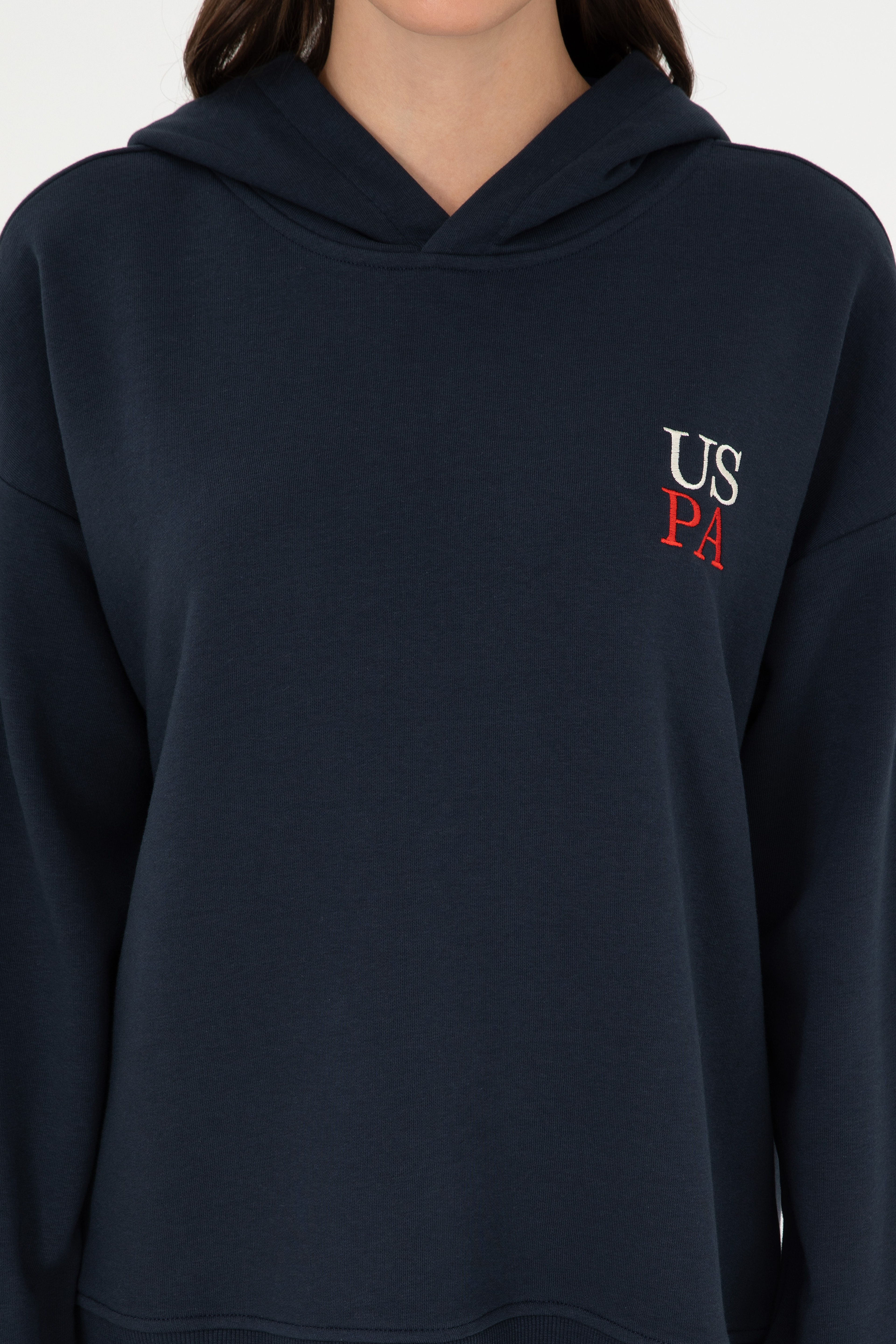 Kadın Lacivert Kapüşonlu Sweatshirt