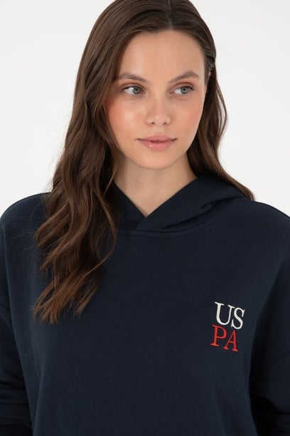 Kadın Lacivert Kapüşonlu Sweatshirt
