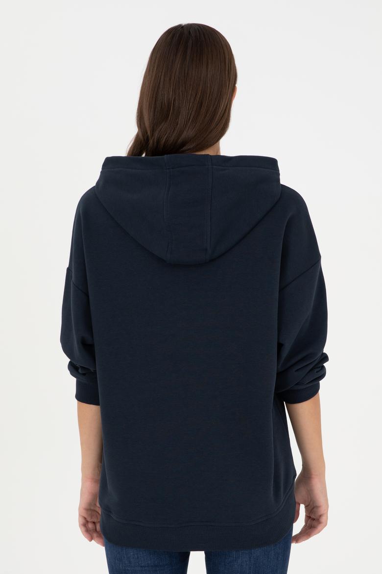 Kadın Lacivert Kapüşonlu Sweatshirt - 50291265021