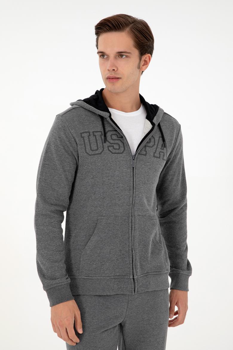 Erkek Antrasit Melanj Örme Hırka - 50295172077