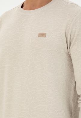 Erkek Regular Fit Bisiklet Yaka Taş Sweatshirt - 50290602055