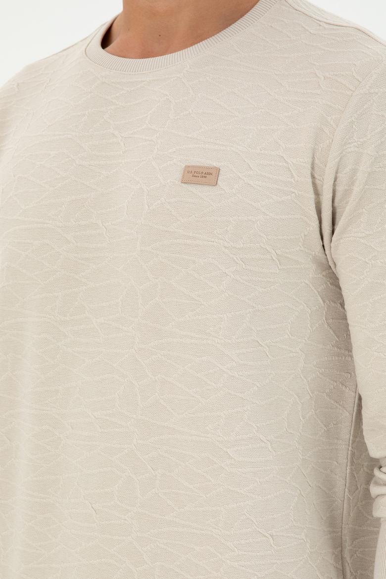 Erkek Regular Fit Bisiklet Yaka Taş Sweatshirt - 50290602055