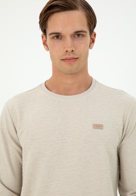 Erkek Regular Fit Bisiklet Yaka Taş Sweatshirt - 50290602055