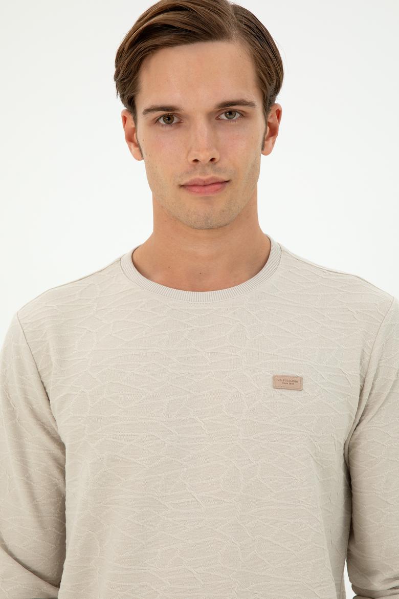 Erkek Regular Fit Bisiklet Yaka Taş Sweatshirt - 50290602055