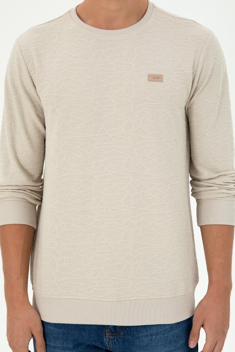 Erkek Regular Fit Bisiklet Yaka Taş Sweatshirt - 50290602055