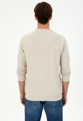 Erkek Regular Fit Bisiklet Yaka Taş Sweatshirt - 50290602055
