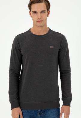 Erkek Regular Fit Bisiklet Yaka Antrasit Sweatshirt - 50290602035