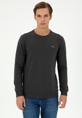 Erkek Regular Fit Bisiklet Yaka Antrasit Sweatshirt - 50290602035
