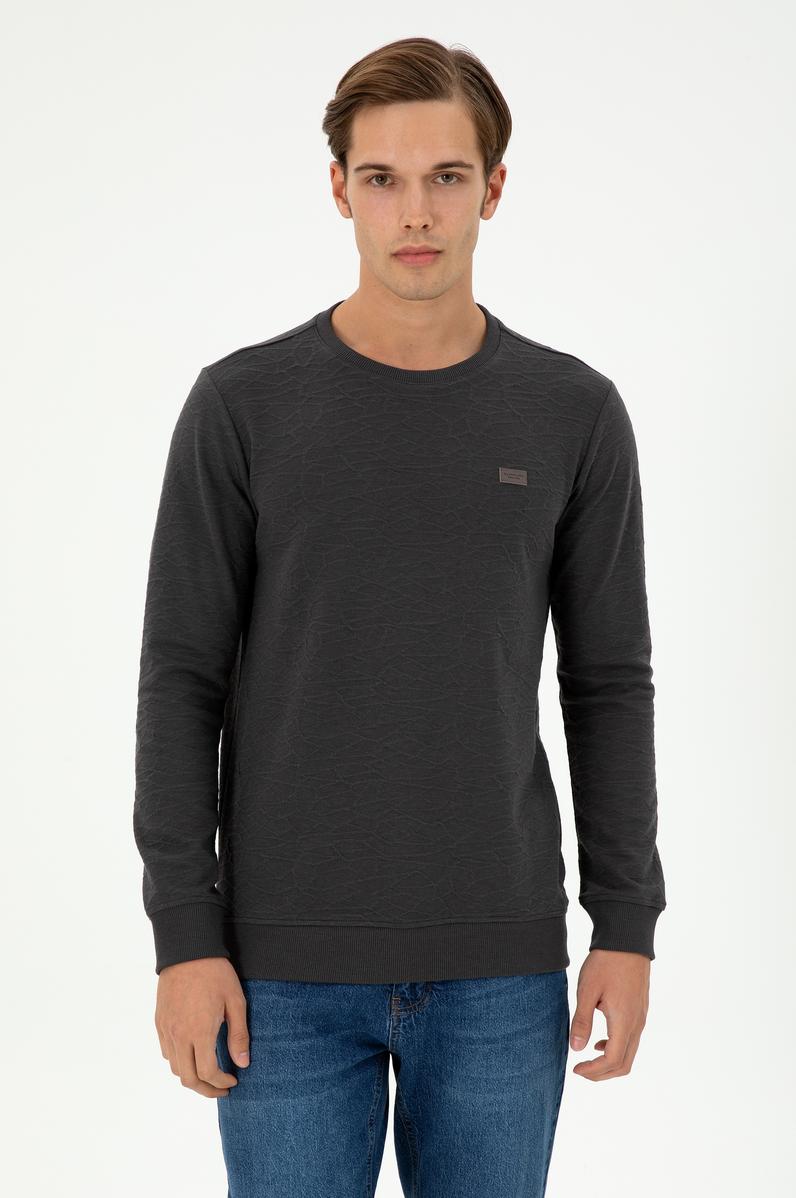 Erkek Regular Fit Bisiklet Yaka Antrasit Sweatshirt