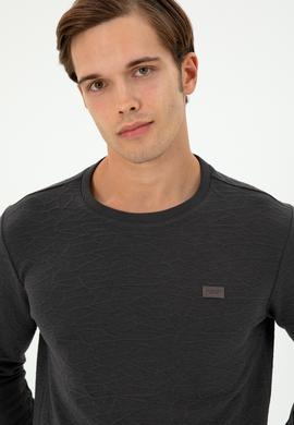 Erkek Regular Fit Bisiklet Yaka Antrasit Sweatshirt - 50290602035