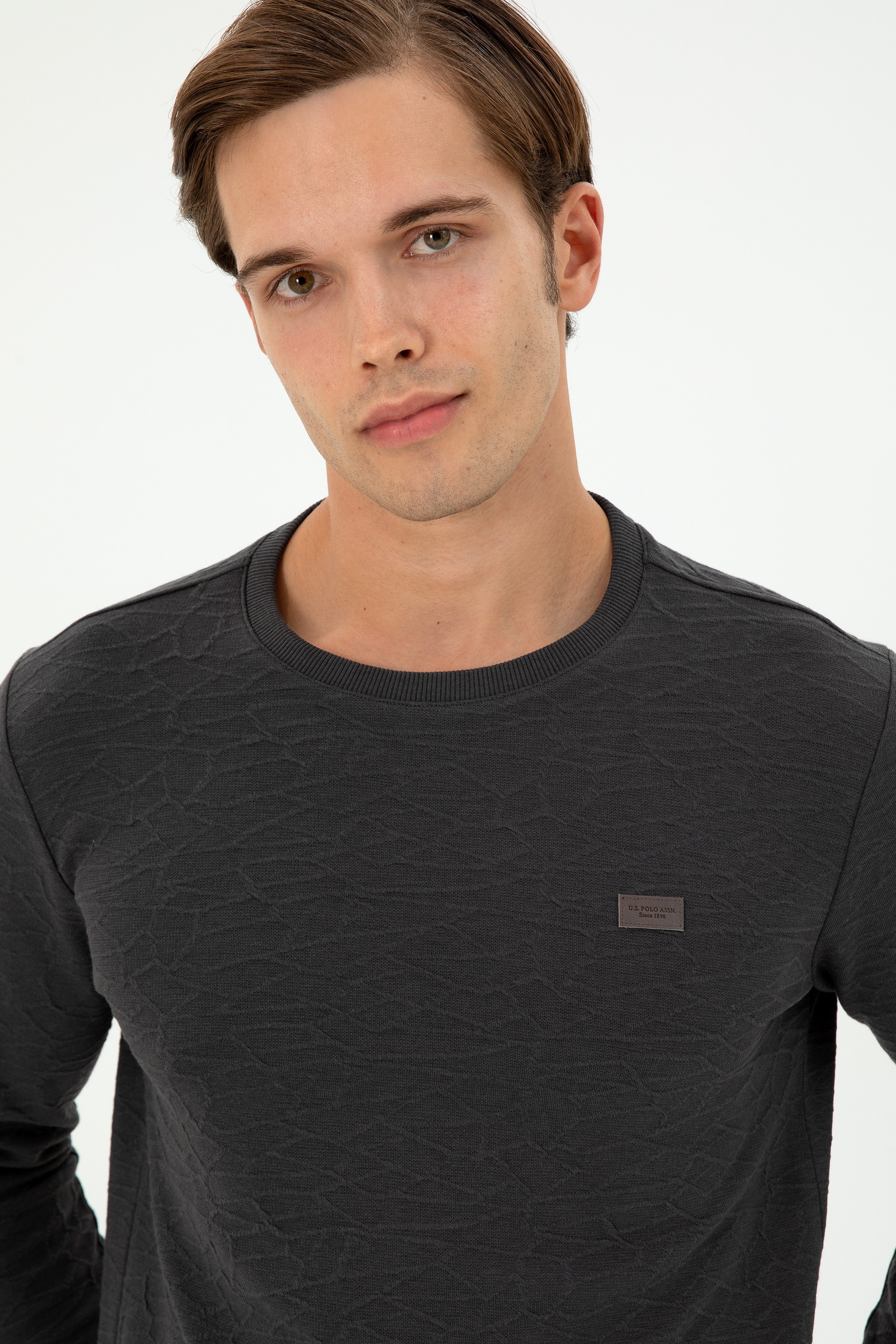 Erkek Regular Fit Bisiklet Yaka Antrasit Sweatshirt